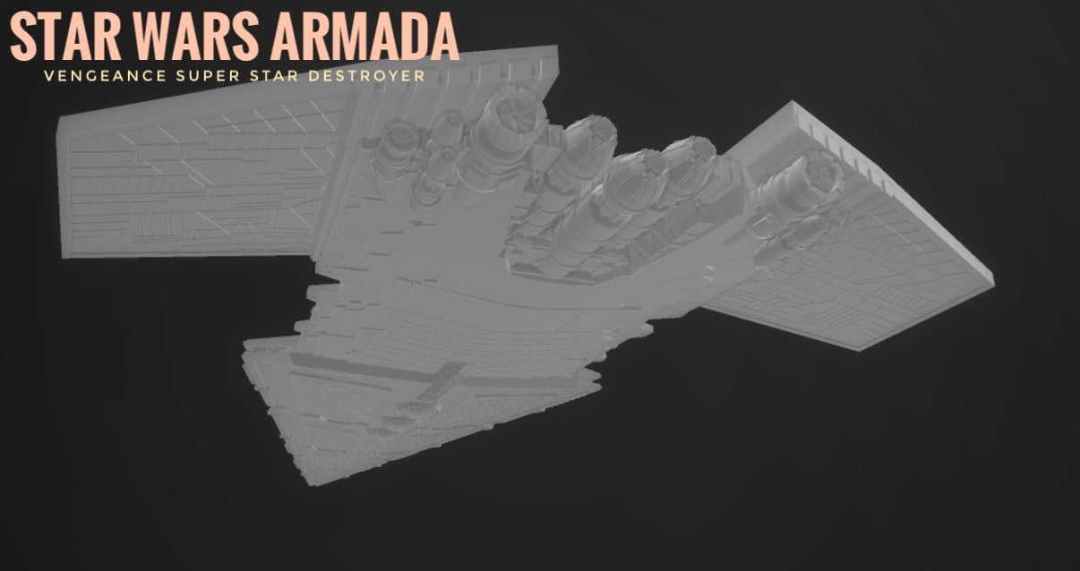 Star Wars Armada Vengeance Super Star Destroyer 24” 14k 3D printed