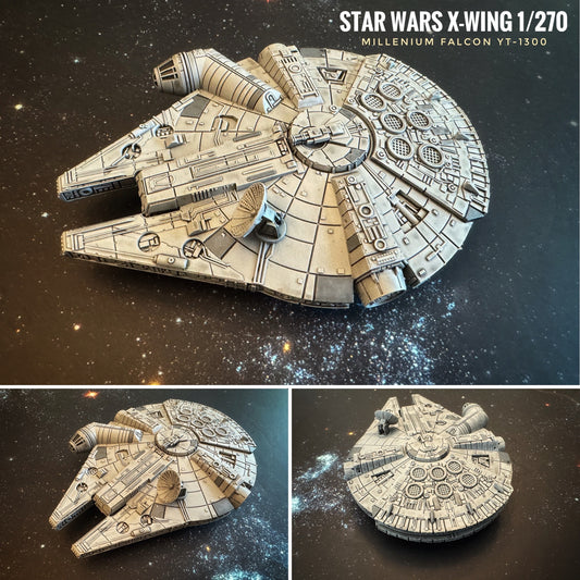Star Wars X-Wing Millenium Falcon YT-1300 Freighter HAND PAINTED 14k 3D