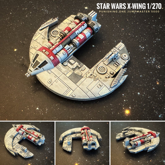 Star Wars X-Wing Punishing One Jumpmaster 5000 Freighter HAND PAINTED 14k 3D