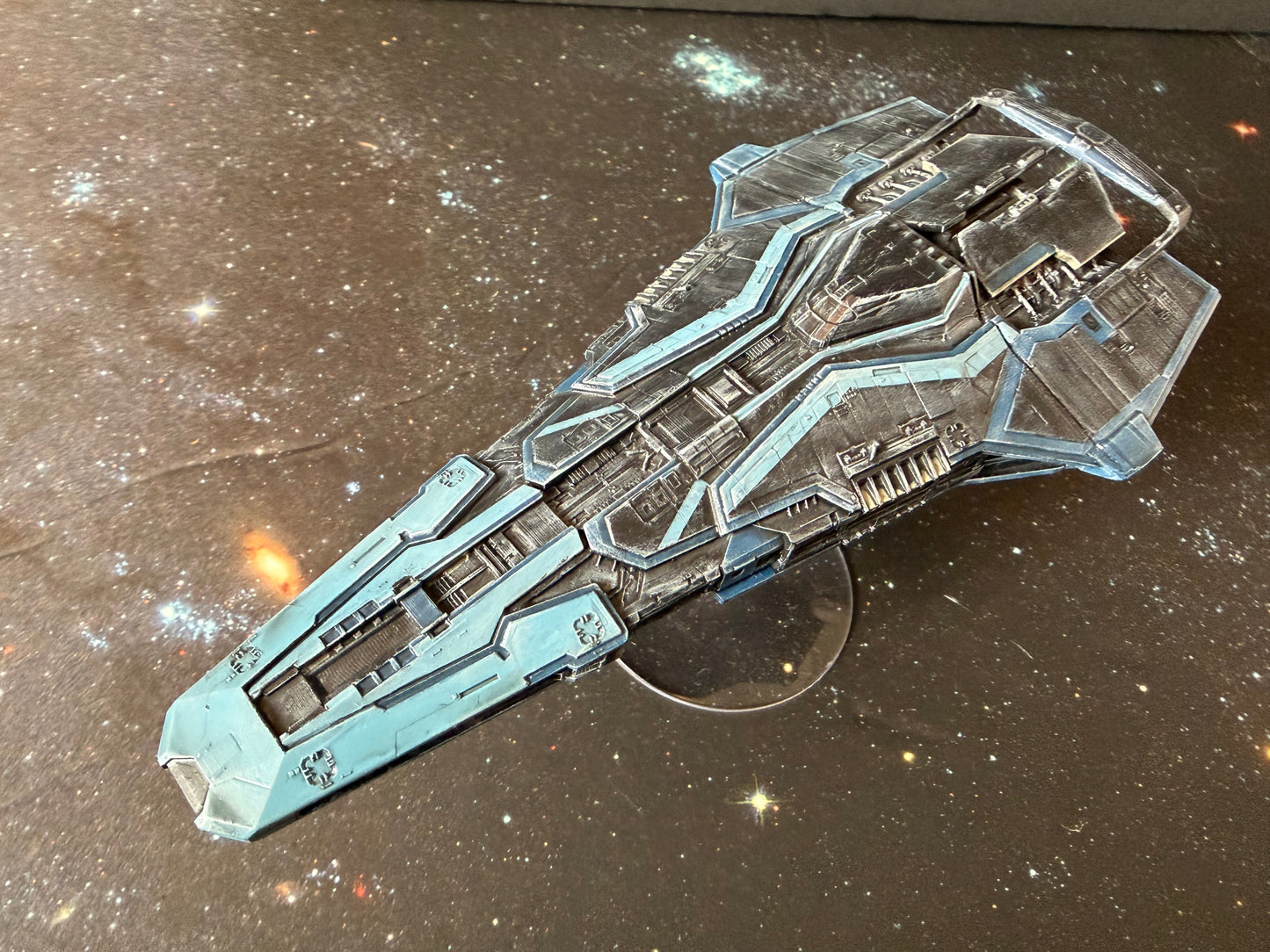 Elite: Dangerous Federal Corvette (1000:1 = 167.8mm L) Hand Painted 14k 3D FanArt