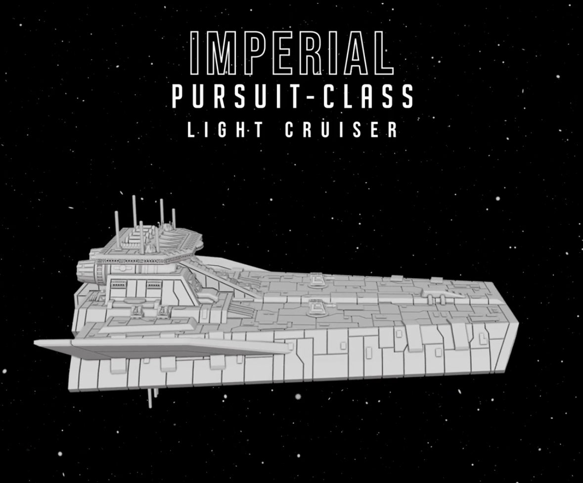 Star Wars Armada Imperial Pursuit Light Cruiser Raw/Unpainted -or- Hand Painted Model 3D 14k Resin