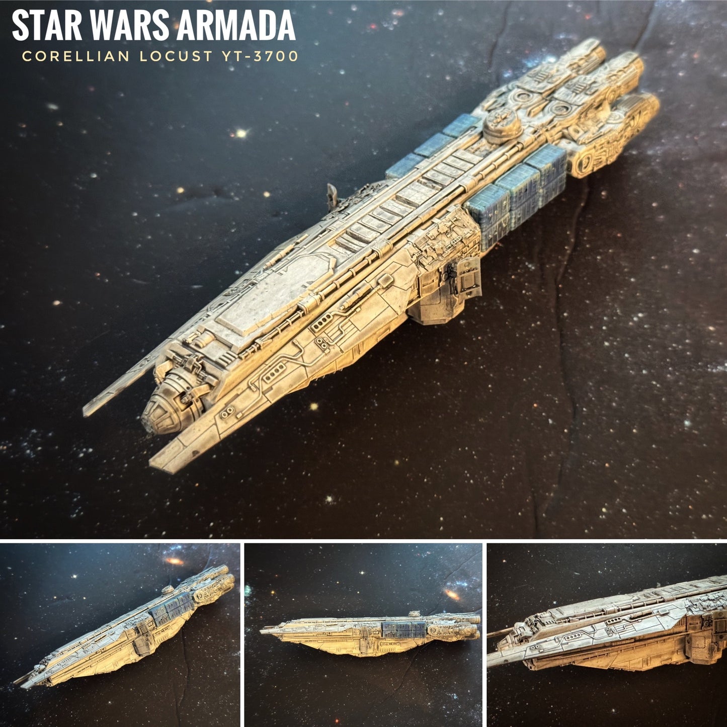 Star Wars X-Wing 1/270 Corellian YT-3700 Light Freighter Hand RAW UNPAINT 14k 3D