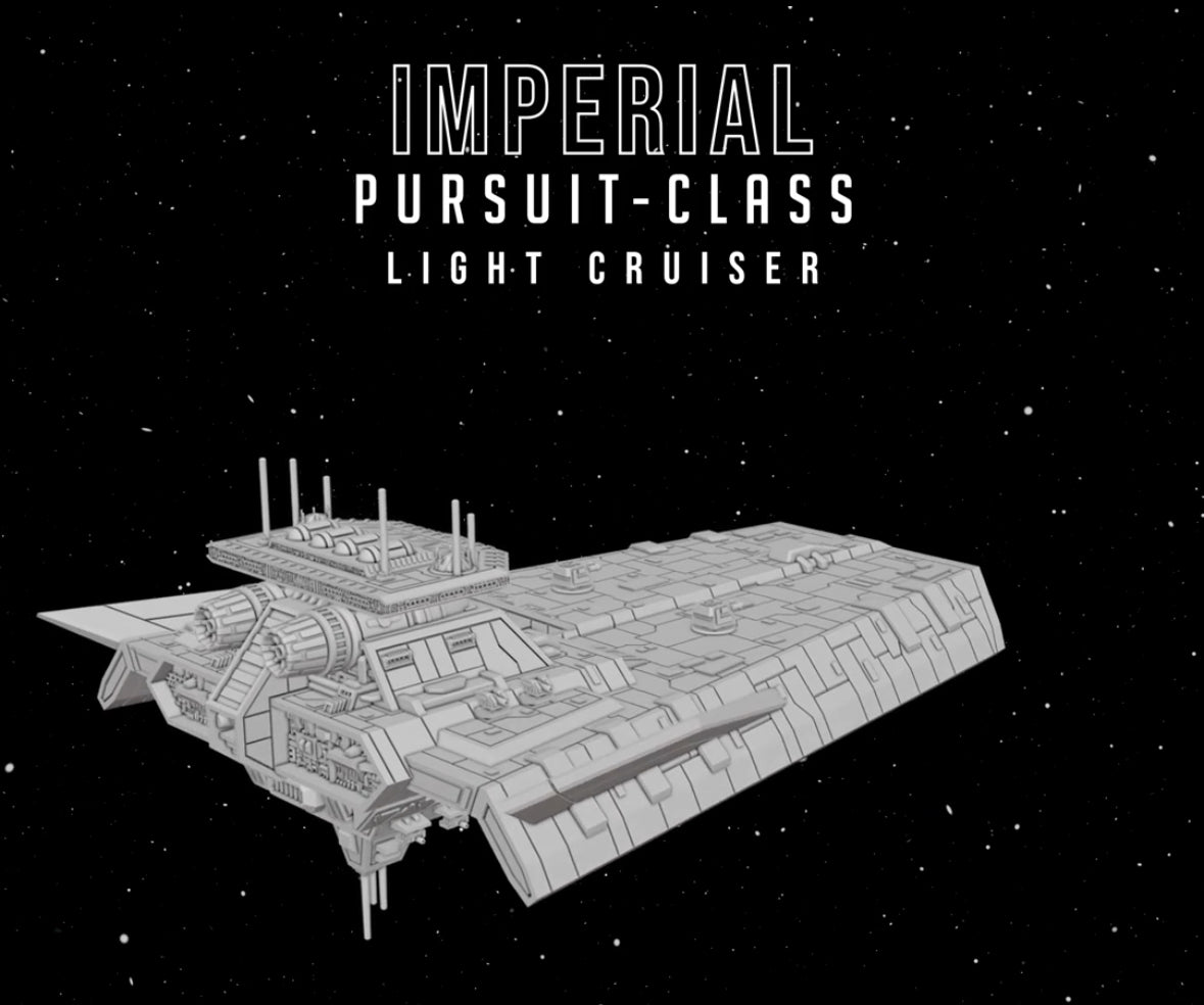 Star Wars Armada Imperial Pursuit Light Cruiser Raw/Unpainted -or- Hand Painted Model 3D 14k Resin