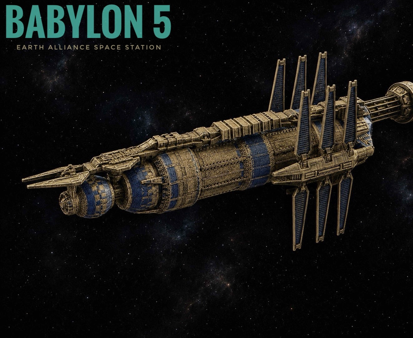 Babylon 5 Earth Alliance Space Station HIGH detail 3D print FanArt