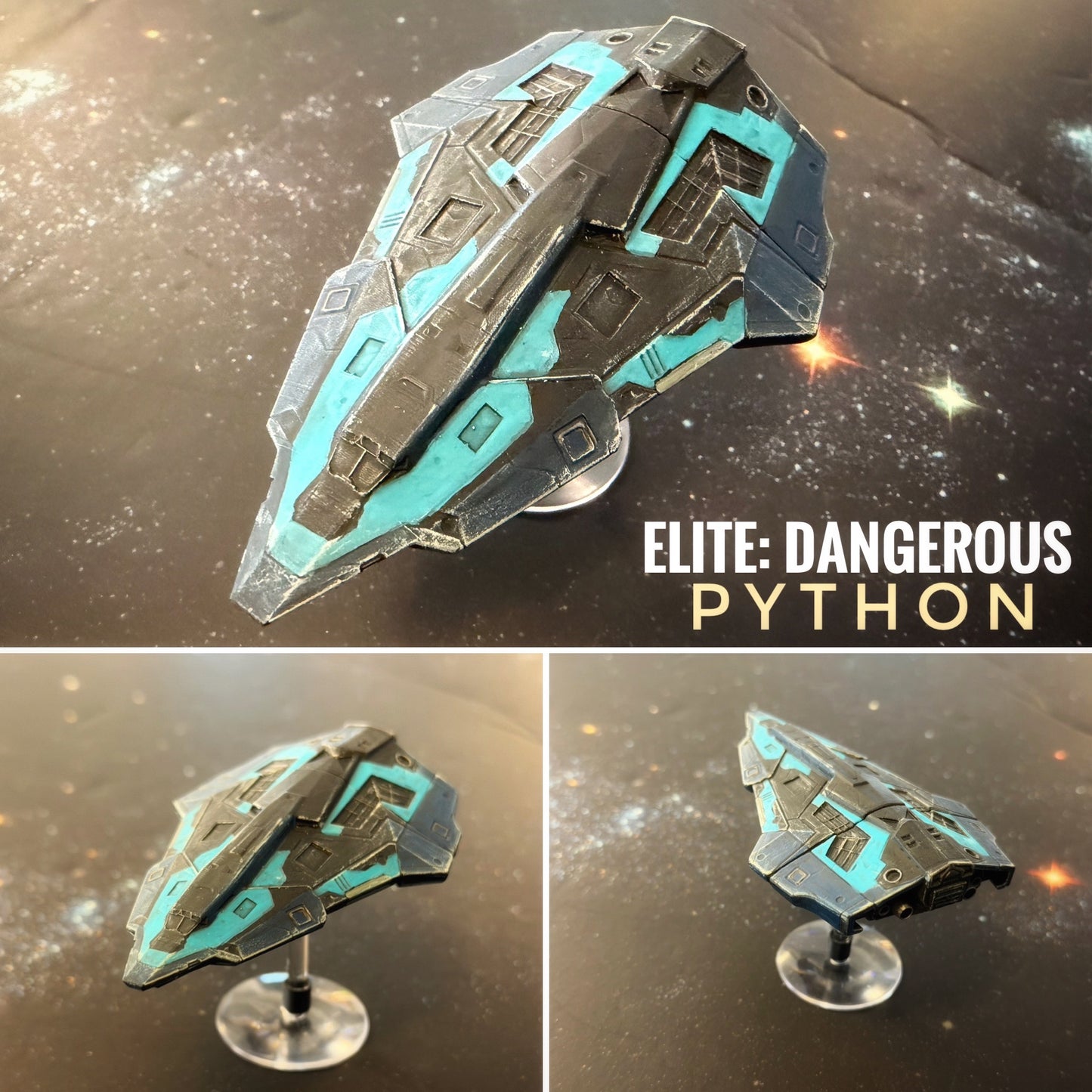 Elite: Dangerous PYTHON (1000:1 = 87.87 mm L) HAND PAINTED 16k 3D FanArt