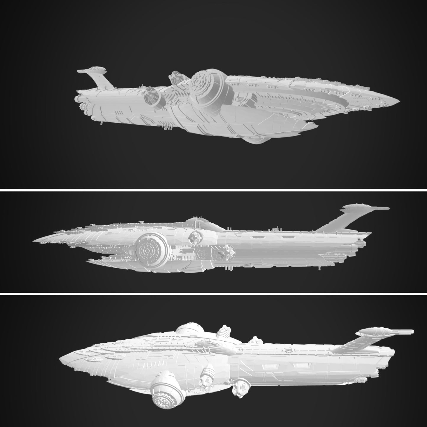 Star Wars Armada CIS Subjugator class Dreadnaught Raw/Unpainted -or- Hand Painted Model 3D 14k Resin