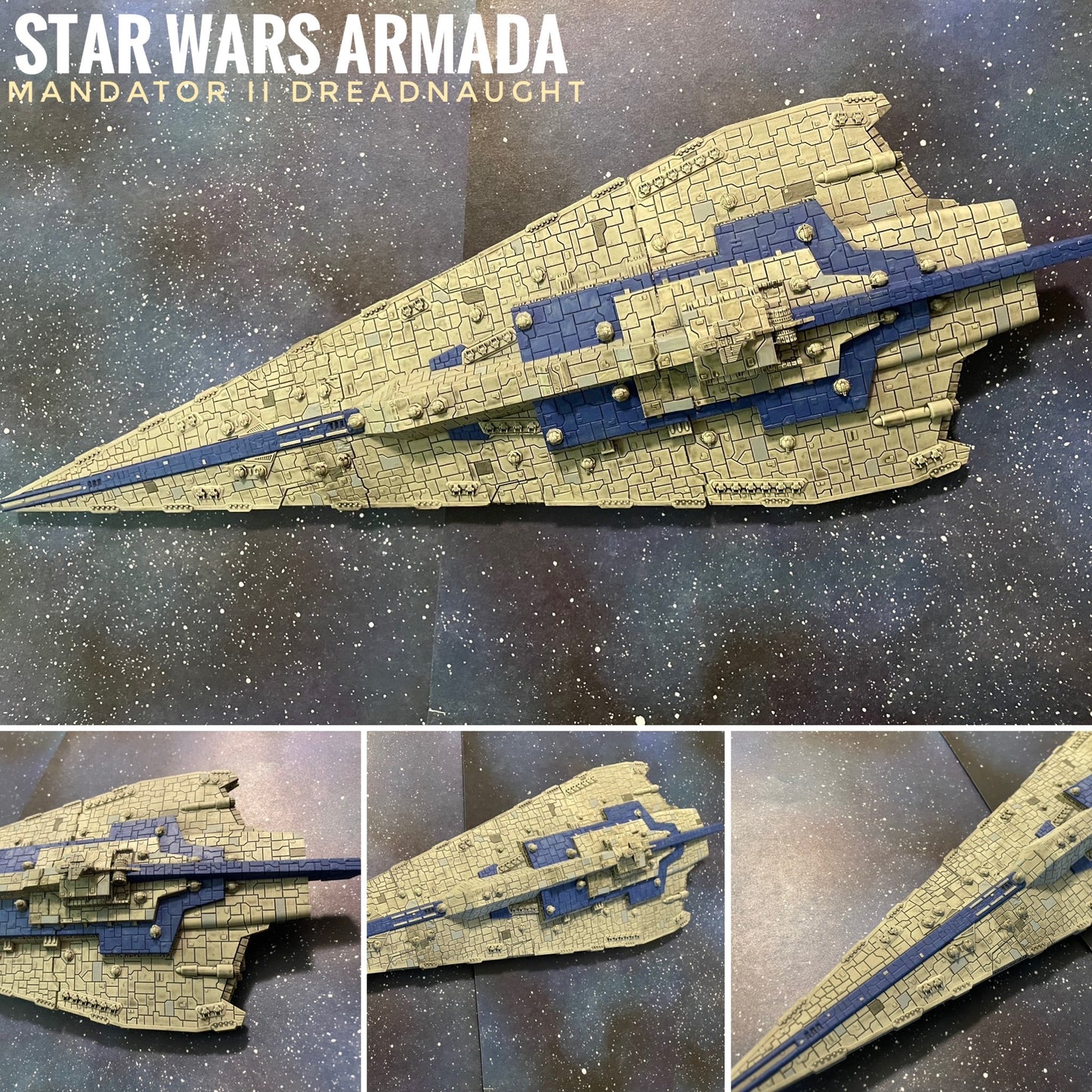 Star Wars Armada Mandator II Star Destroyer Dreadnaught • Raw or Hand Painted • 14k 3DResin Print