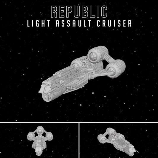 Star Wars Armada Republic Light Assault Cruiser Raw/Unpainted -or- Hand Painted Model 3D 14k Resin