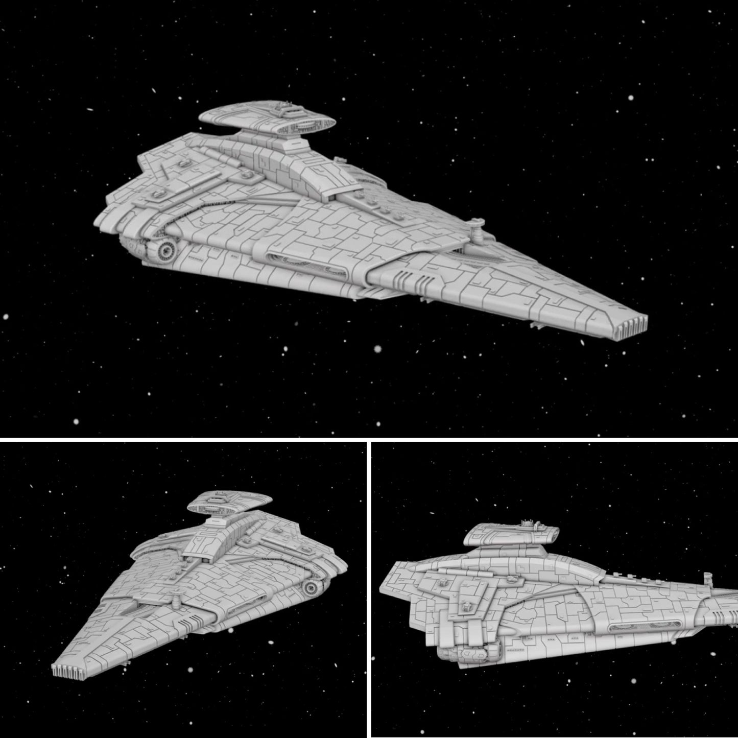 Star Wars Armada New Republic Endurance-Class Carrier Nebula Star Destroyer 7” Raw/Unpainted -or- Hand Painted Model 3D 14k Resin