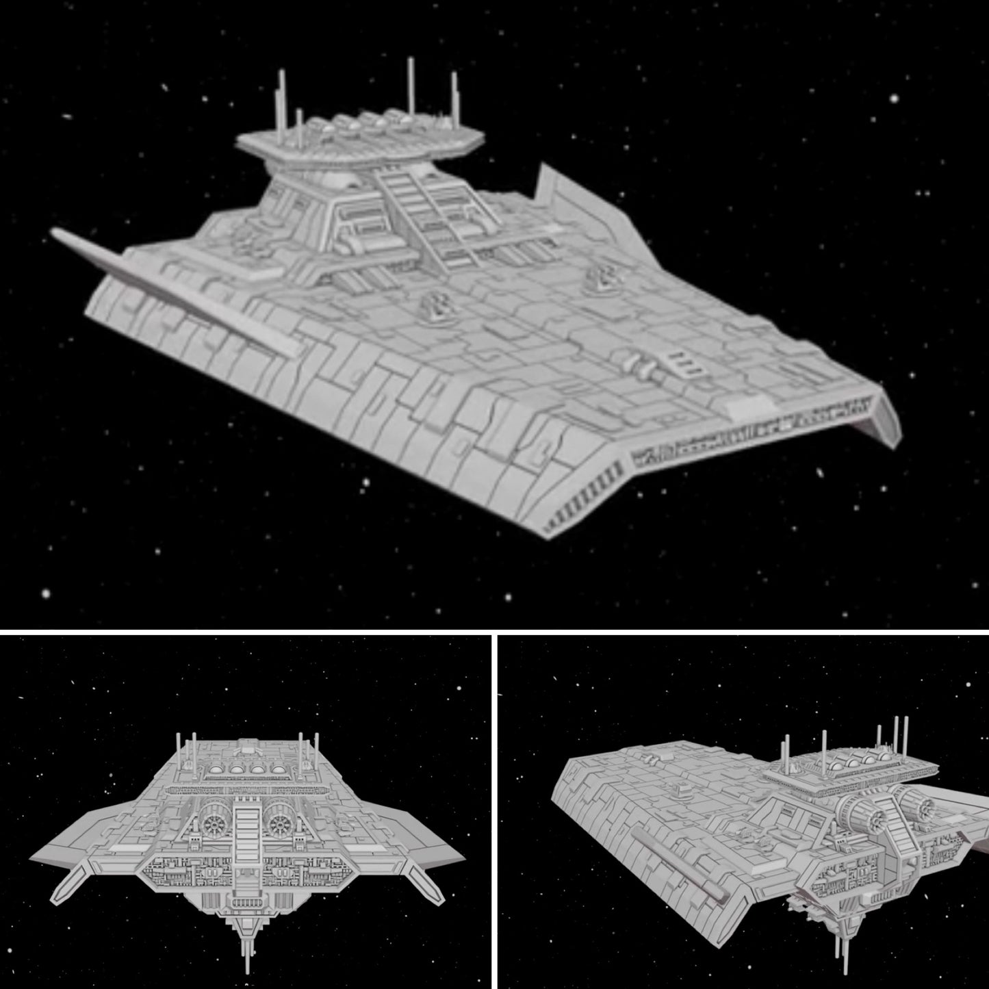 Star Wars Armada Imperial Pursuit Light Cruiser Raw/Unpainted -or- Hand Painted Model 3D 14k Resin