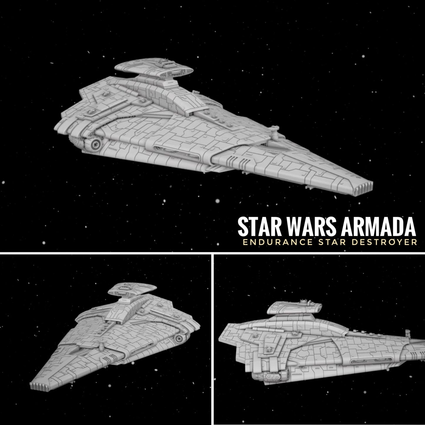 Star Wars Armada New Republic Endurance-Class Carrier Nebula Star Destroyer 7” Raw/Unpainted -or- Hand Painted Model 3D 14k Resin