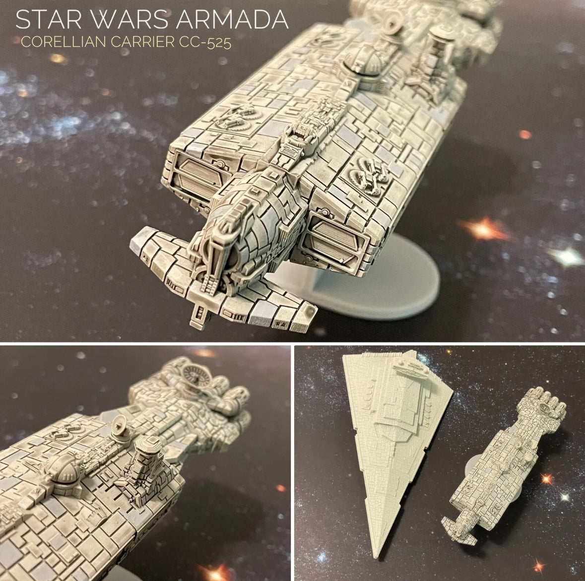 Star Wars Armada Corellian Carrier 525 16k 3D print