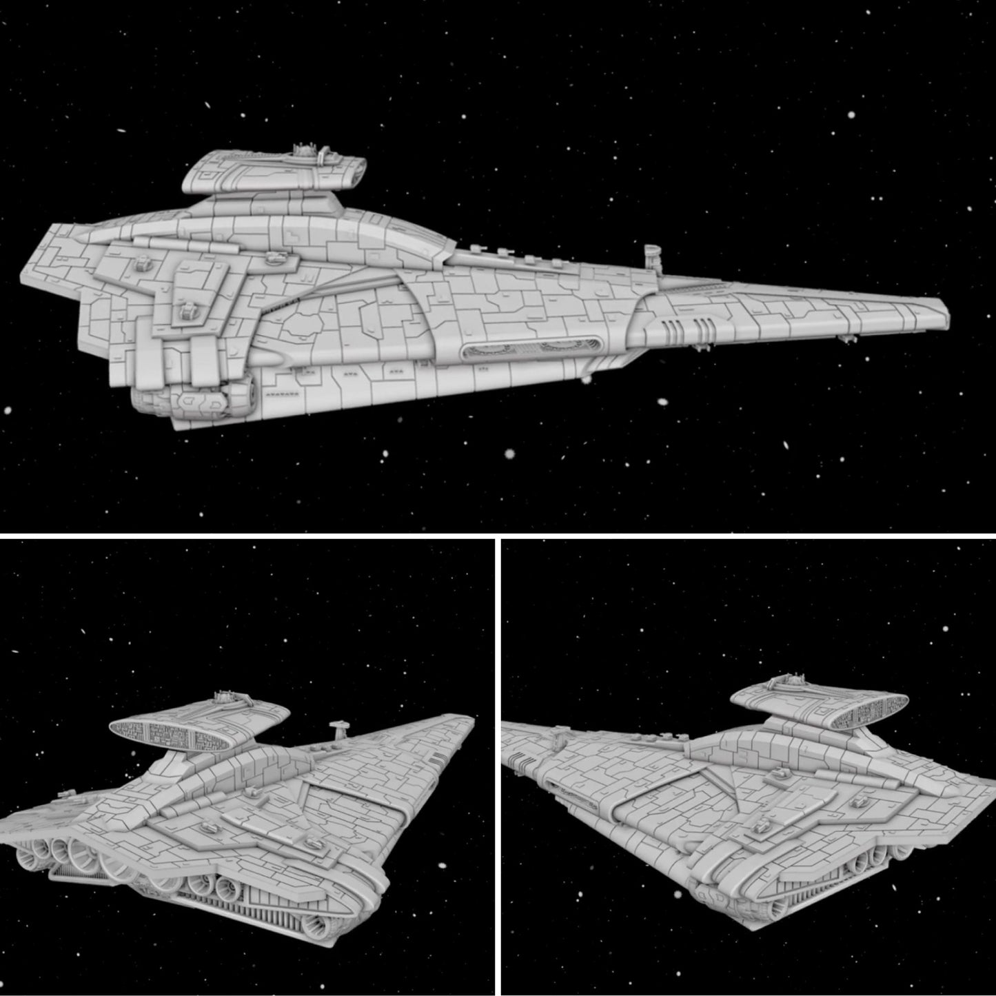 Star Wars Armada New Republic Endurance-Class Carrier Nebula Star Destroyer 7” Raw/Unpainted -or- Hand Painted Model 3D 14k Resin
