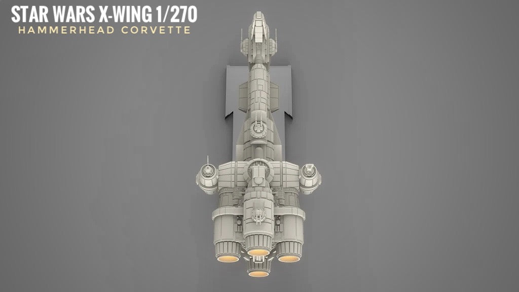 Star Wars X-wing 1/270 Hammerhead Corvette Raw or PAINTED Resin 14k 3D