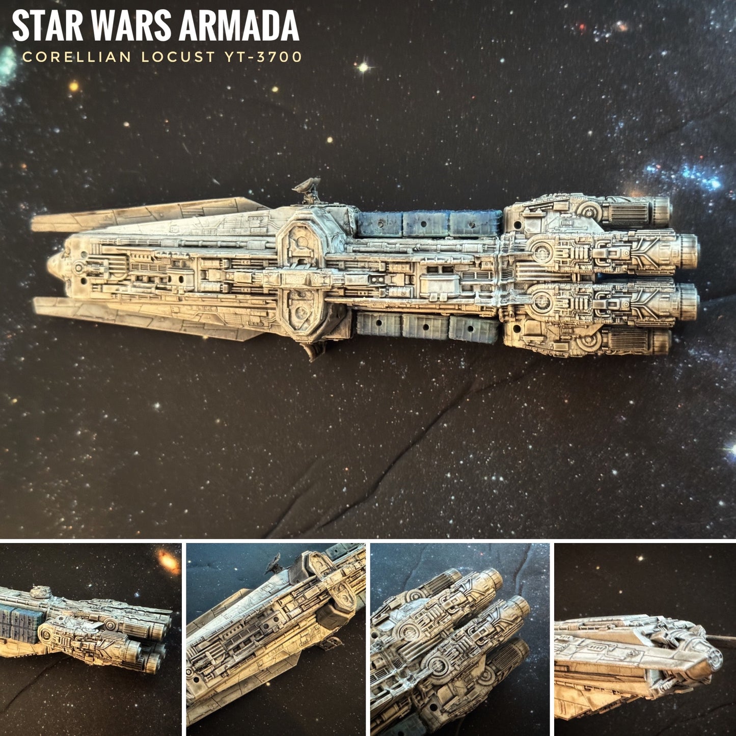 Star Wars X-Wing 1/270 Corellian YT-3700 Light Freighter Hand RAW UNPAINT 14k 3D