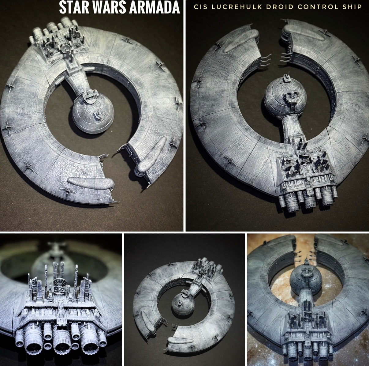 Star Wars Armada 12” RAW UNPAINTED Lucrehulk 3D Resin Print Scale Battles X-wing