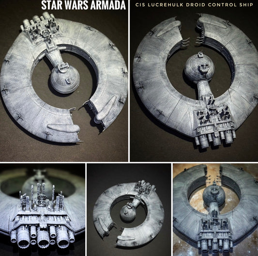 Star Wars Armada 12” RAW UNPAINTED Lucrehulk 3D Resin Print Scale Battles X-wing