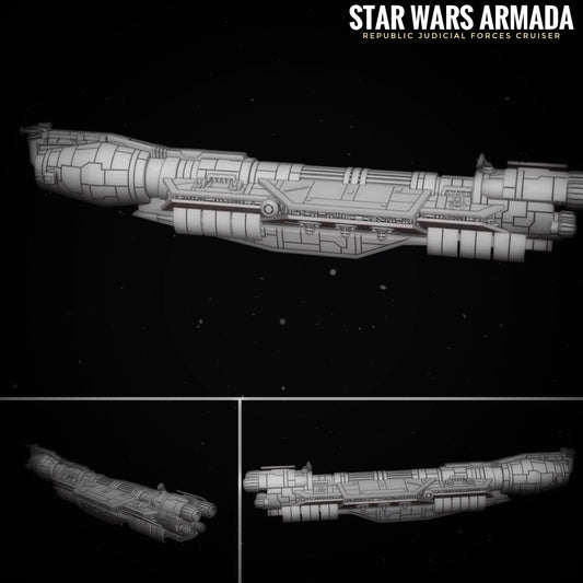 Star Wars Armada GAR Republic Judicial Forces Cruiser Raw/Unpainted -or- Hand Painted Model 3D 14k Resin