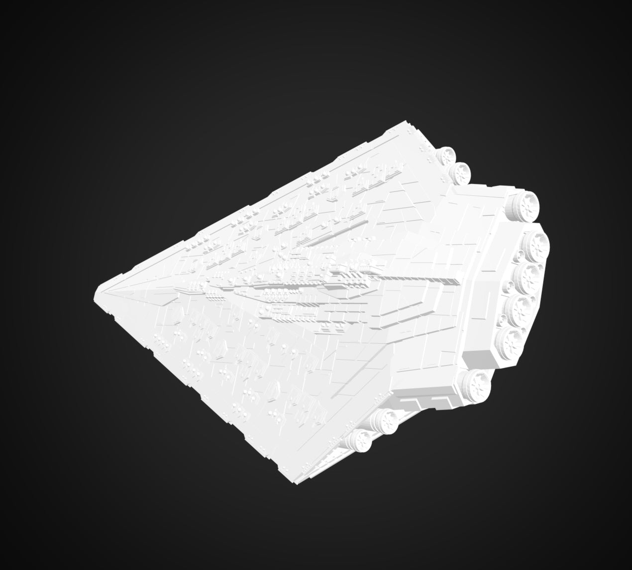 Star Wars Armada Imperial Asserter-class Super Star Destroyer Raw/Unpainted -or- Hand Painted Model 3D 14k Resin