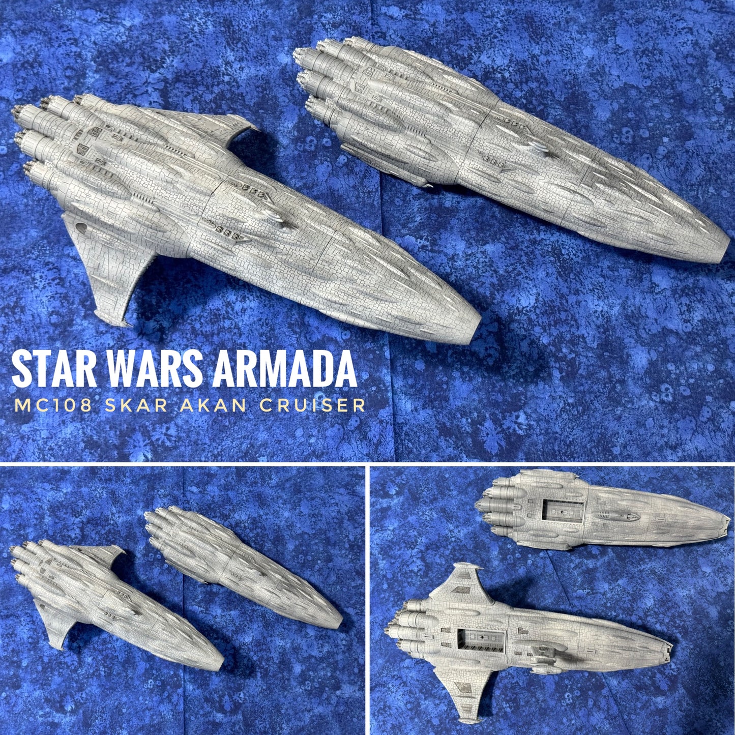 Star Wars Armada MC108 Skar Akan Dreadnaught - Raw/Unpainted -or- Hand Painted Model 3D 14k Resin