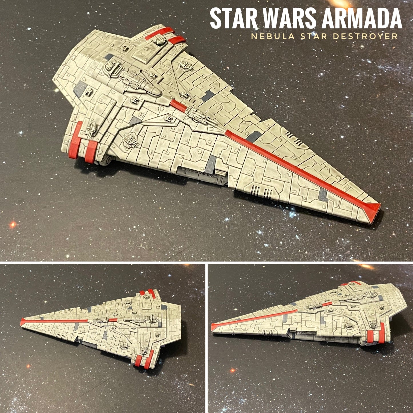 Star Wars Armada New Republic Nebula Star Destroyer 7” Raw/Unpainted -or- Hand Painted Model 3D 14k Resin