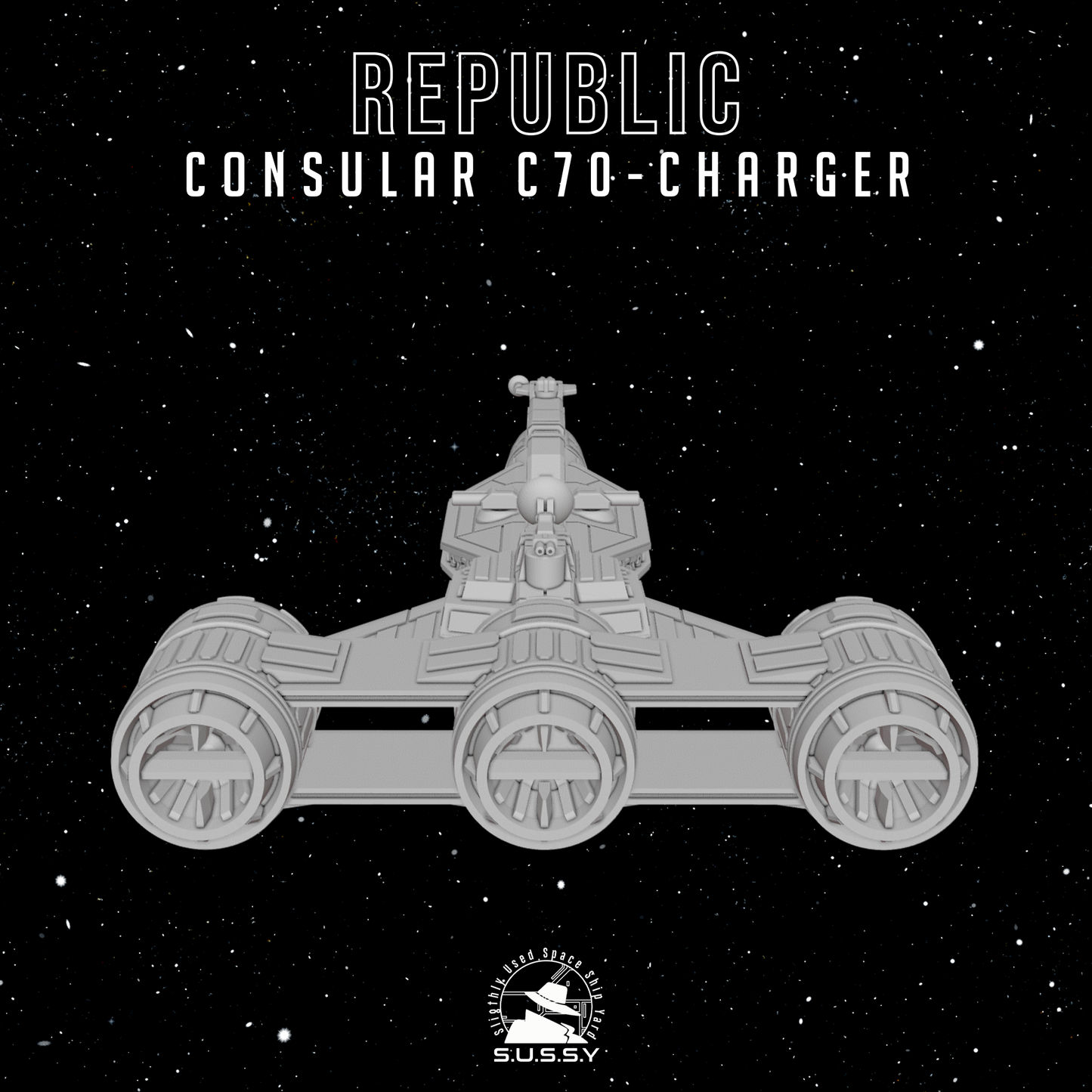 Star Wars Armada GAR Republic Consular C70-charger / Consular diplomatic Cruiser 16k 3D print
