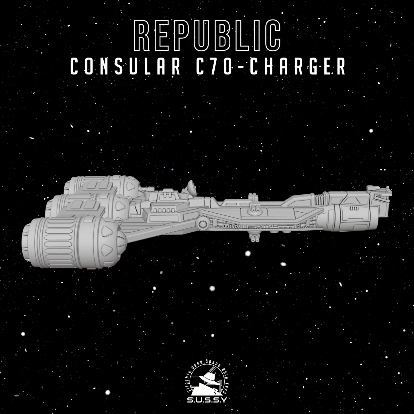 Star Wars Armada GAR Republic Consular C70-charger / Consular diplomatic Cruiser 16k 3D print