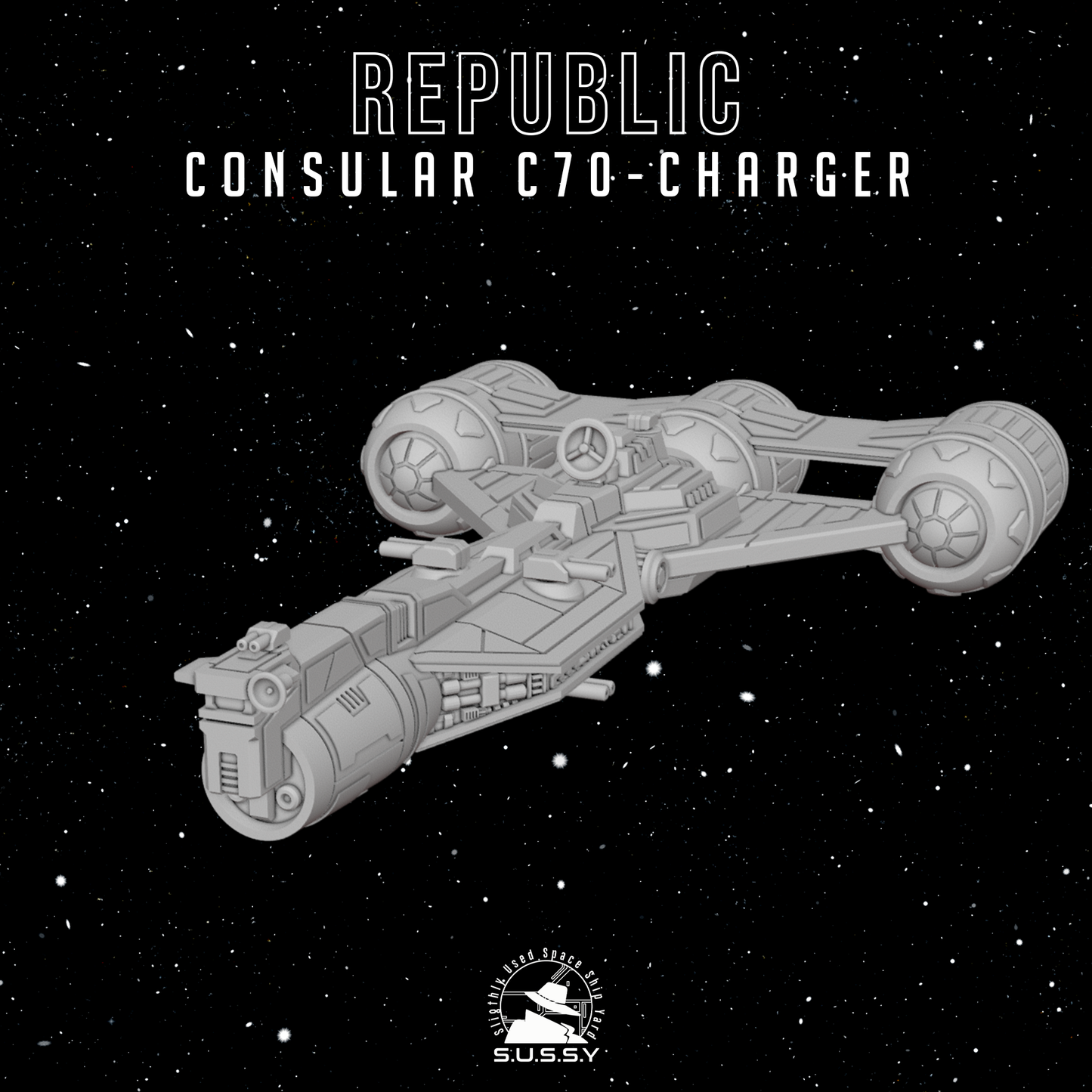 Star Wars Armada GAR Republic Consular C70-charger / Consular diplomatic Cruiser 16k 3D print
