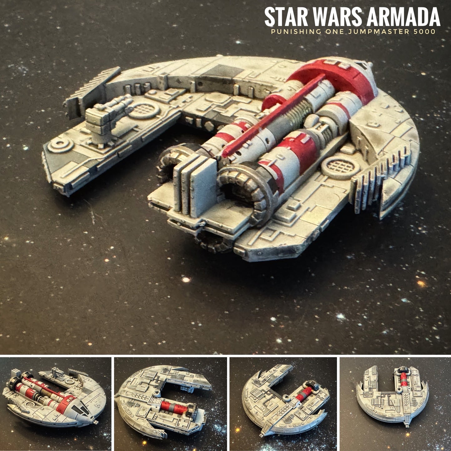 Star Wars X-Wing Punishing One Jumpmaster 5000 Freighter HAND PAINTED 14k 3D