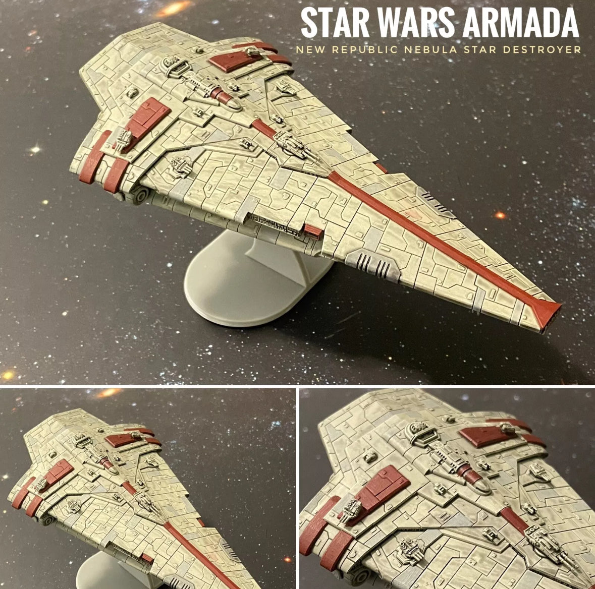 Star Wars Armada New Republic Nebula Star Destroyer 7” Raw/Unpainted -or- Hand Painted Model 3D 14k Resin