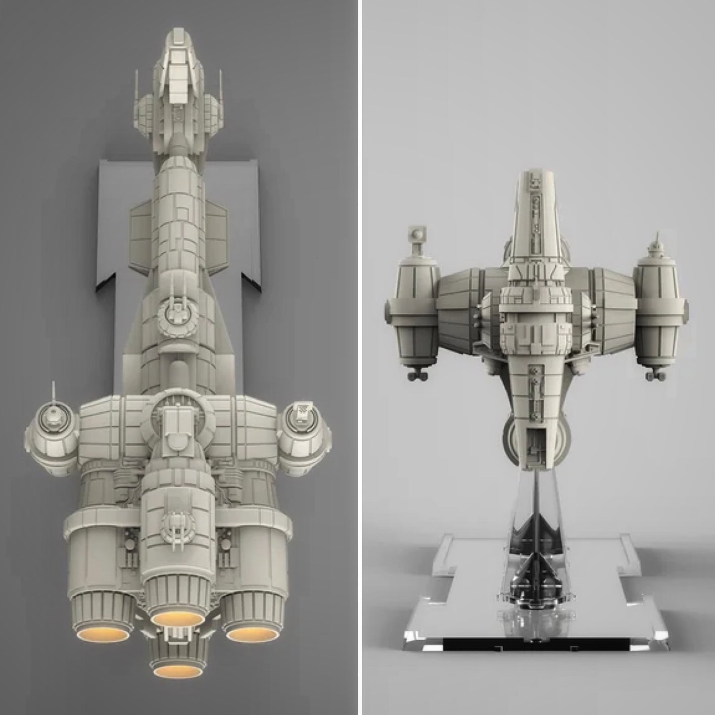 Star Wars X-wing 1/270 Hammerhead Corvette Raw or PAINTED Resin 14k 3D