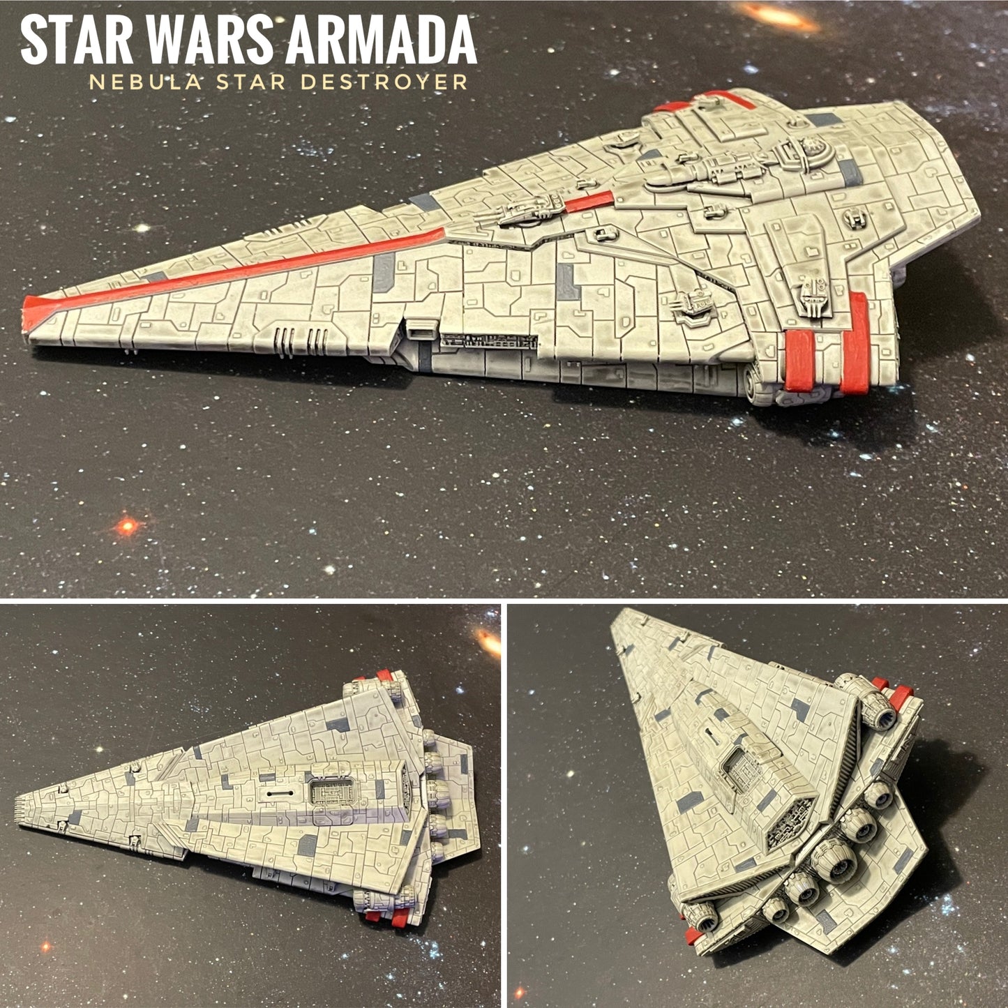 Star Wars Armada New Republic Nebula Star Destroyer 7” Raw/Unpainted -or- Hand Painted Model 3D 14k Resin