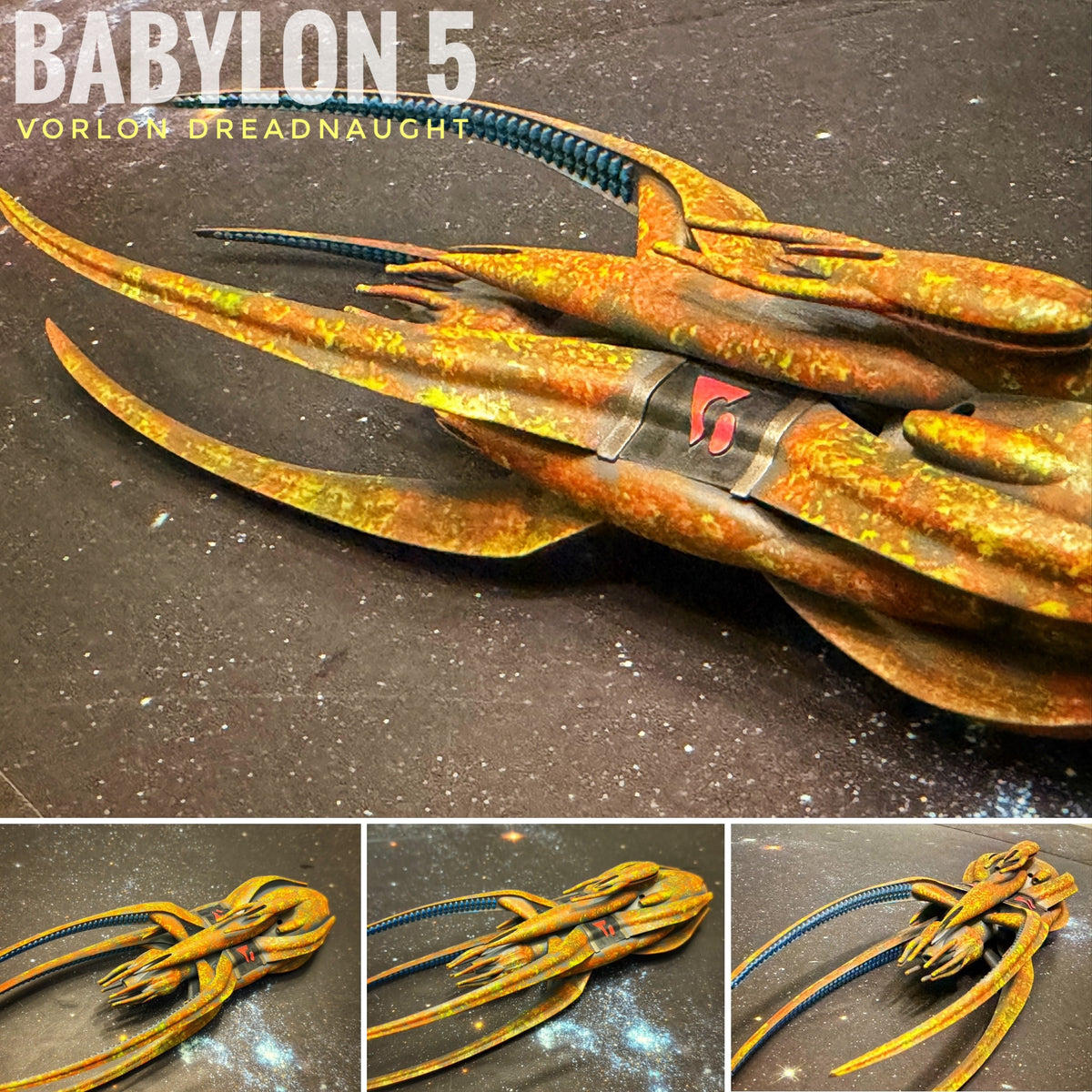 Babylon 5 Vorlon Dreadnought HIGH detail 16k 3D resin print FanArt (Star Wars armada scale)