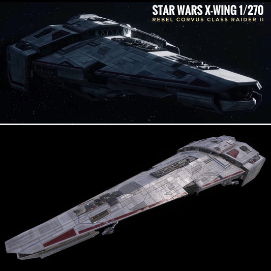 Star Wars X-Wing 1/270 Rebel Corvus-Class Raider II Corvette • Empire at War • Painted or Raw/Unpainted 14k HiRes 3D