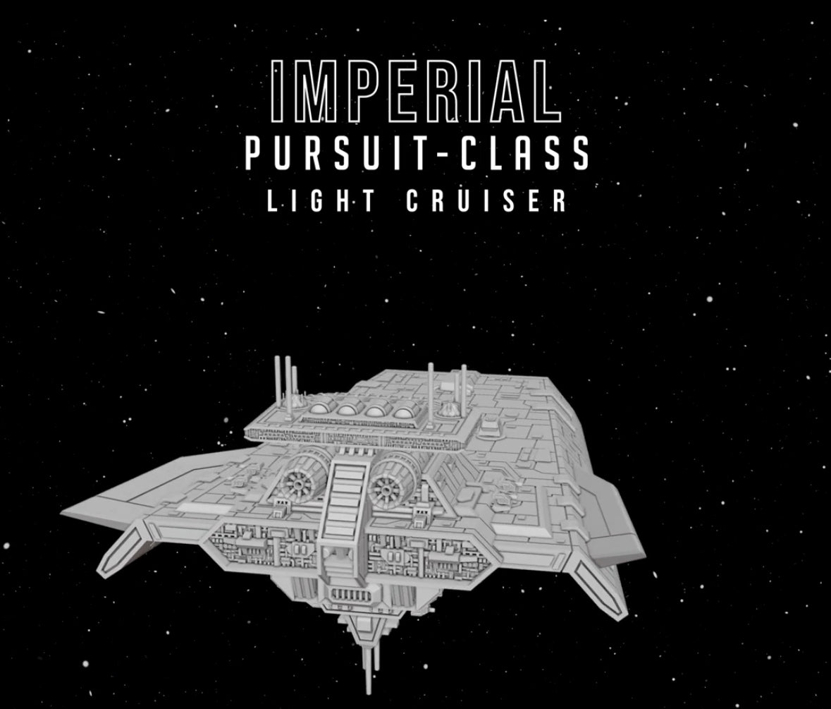 Star Wars Armada Imperial Pursuit Light Cruiser Raw/Unpainted -or- Hand Painted Model 3D 14k Resin