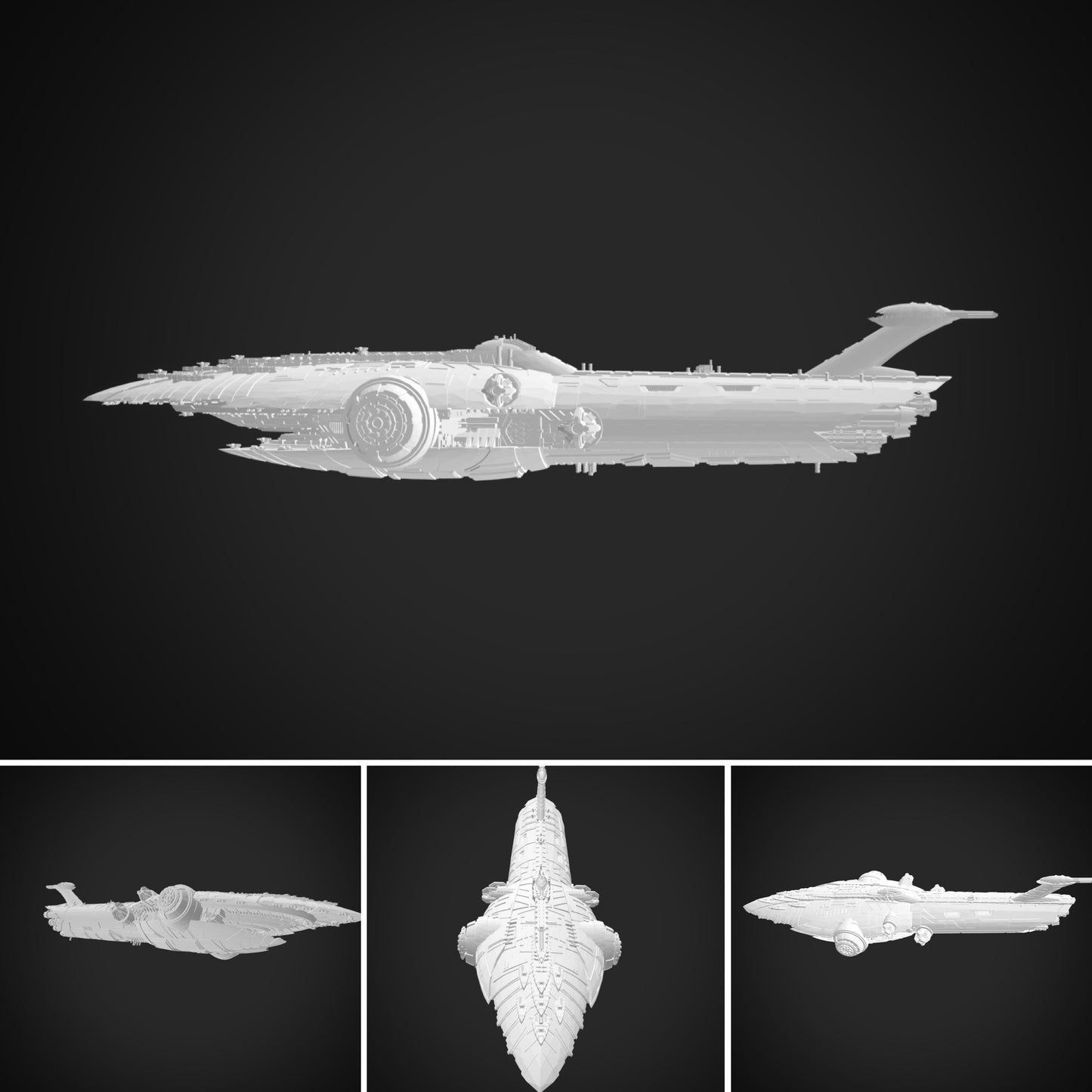 Star Wars Armada CIS Subjugator class Dreadnaught Raw/Unpainted -or- Hand Painted Model 3D 14k Resin