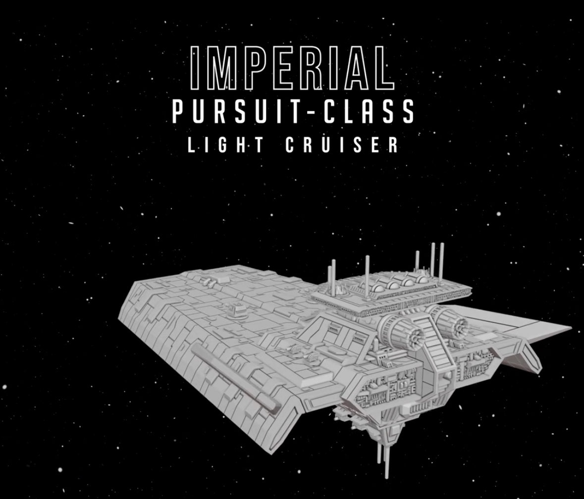Star Wars Armada Imperial Pursuit Light Cruiser Raw/Unpainted -or- Hand Painted Model 3D 14k Resin