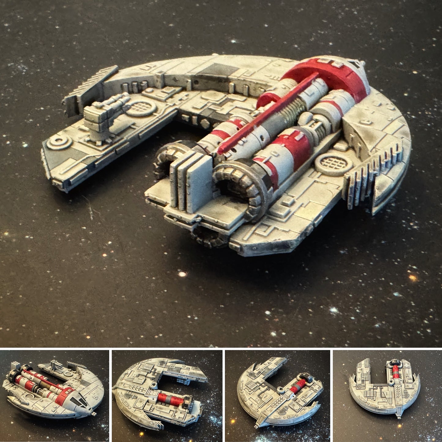 Star Wars X-Wing Punishing One Jumpmaster 5000 Freighter HAND PAINTED 14k 3D