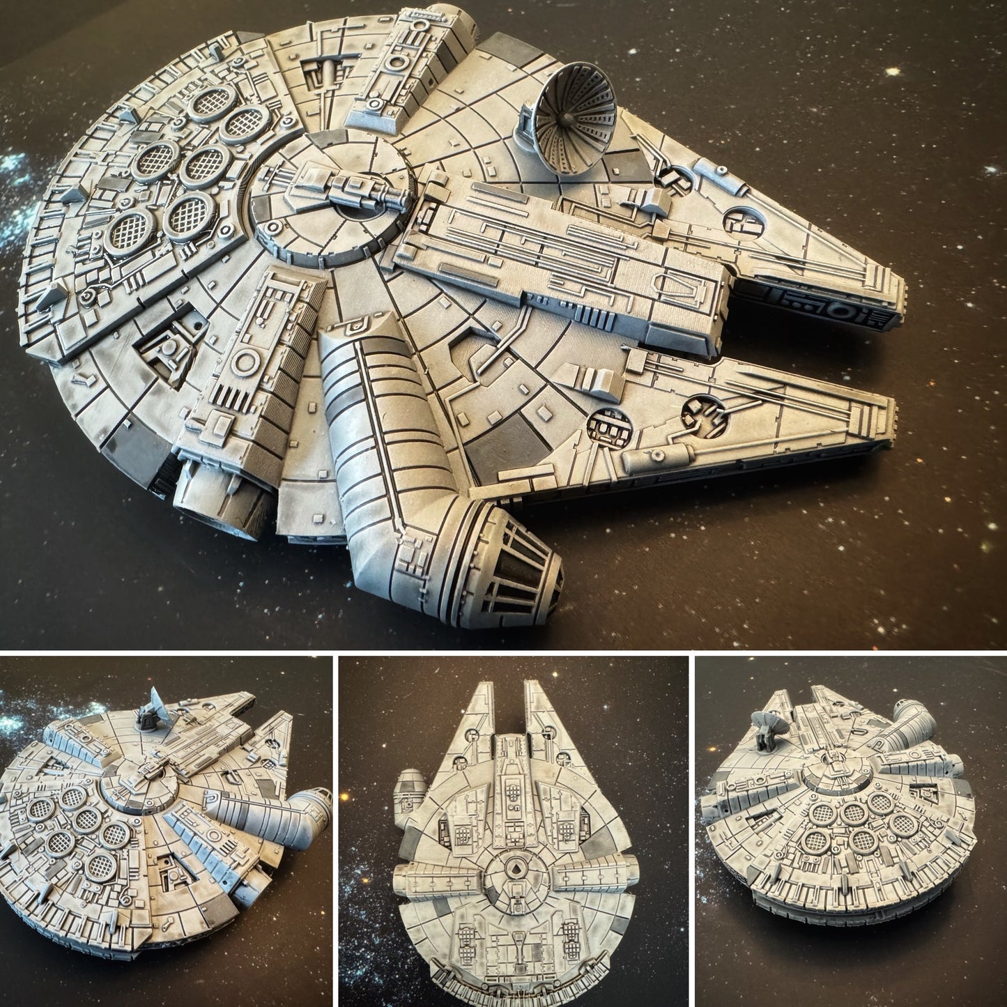 Star Wars X-Wing Millenium Falcon YT-1300 Freighter HAND PAINTED 14k 3D