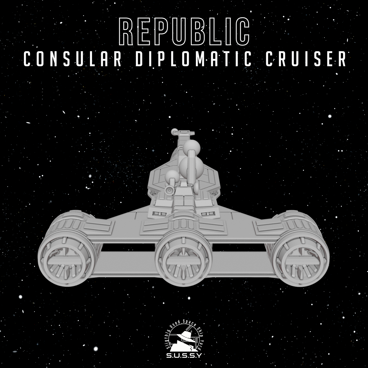 Star Wars Armada GAR Republic Consular C70-charger / Consular diplomatic Cruiser 16k 3D print