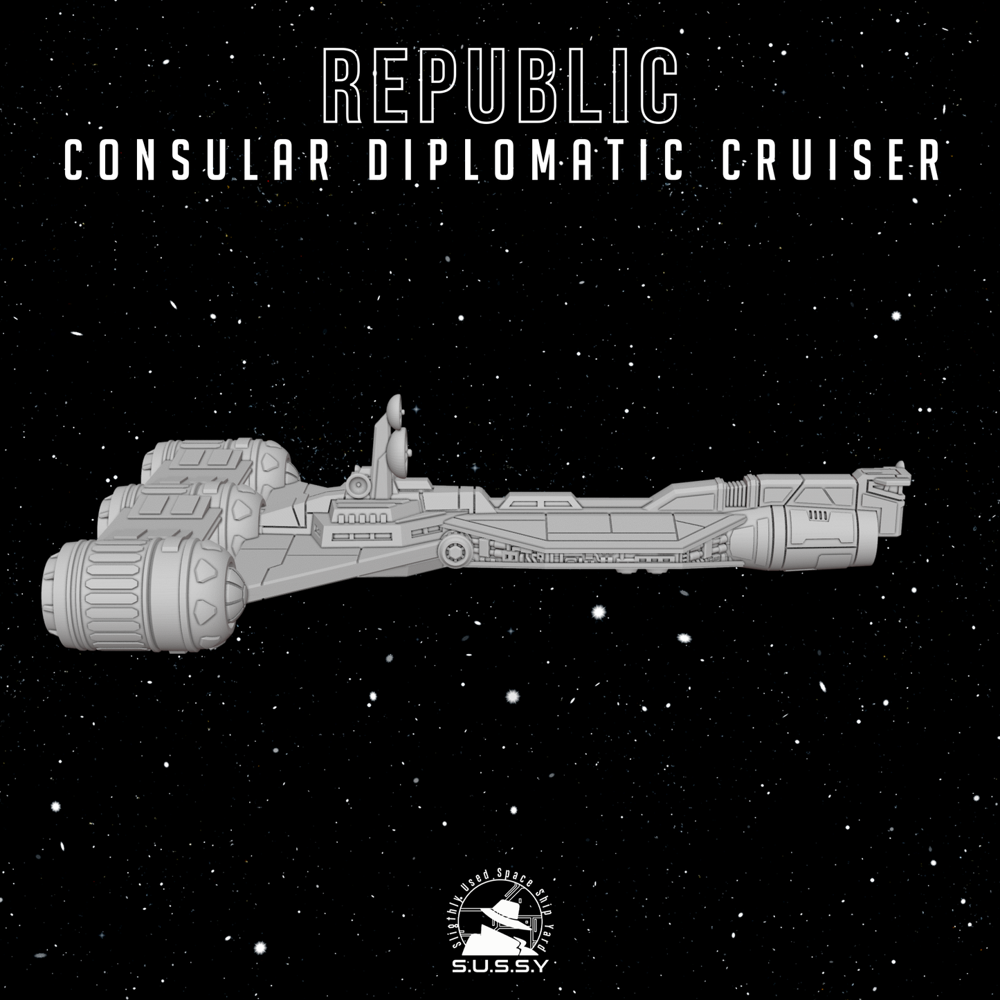 Star Wars Armada GAR Republic Consular C70-charger / Consular diplomatic Cruiser 16k 3D print