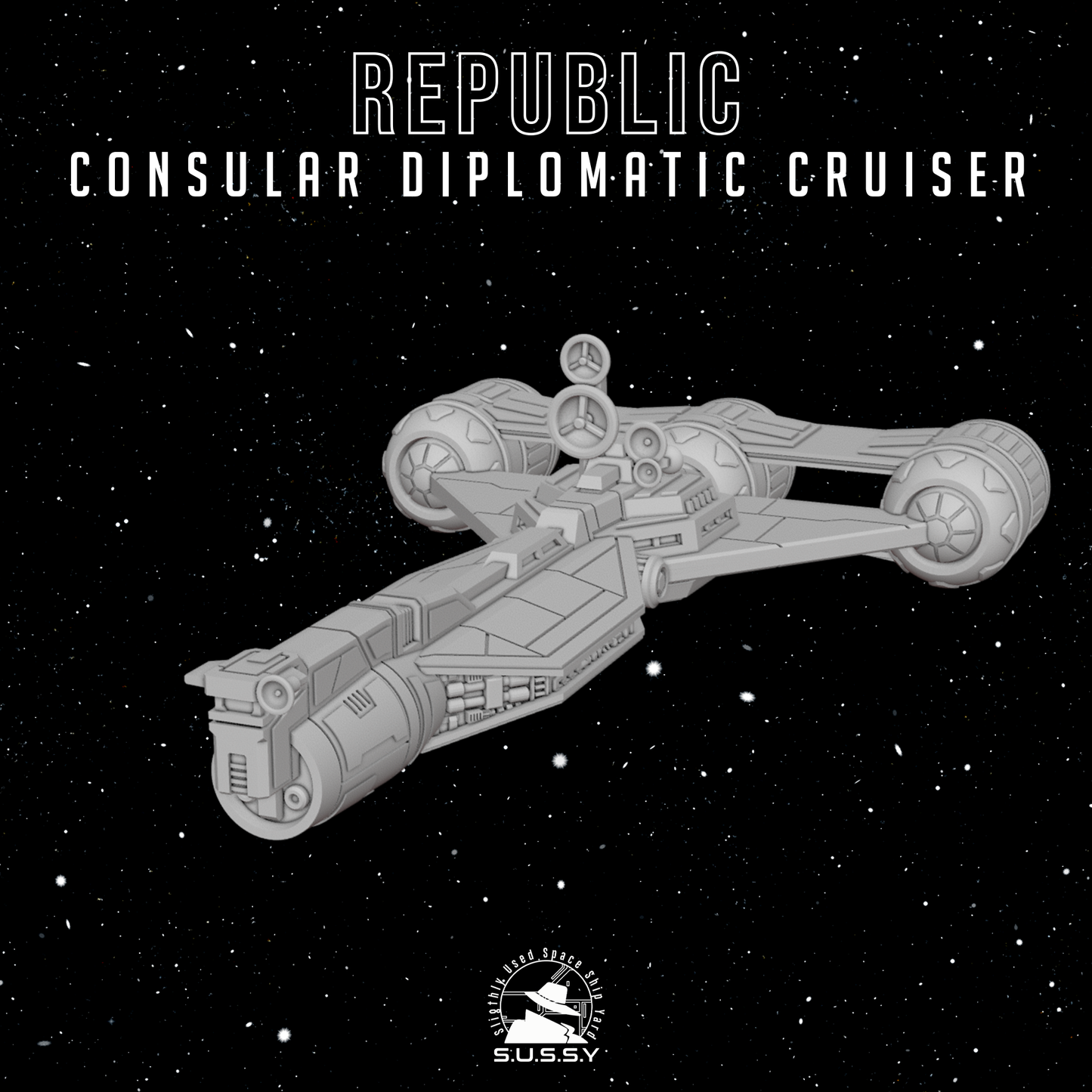 Star Wars Armada GAR Republic Consular C70-charger / Consular diplomatic Cruiser 16k 3D print