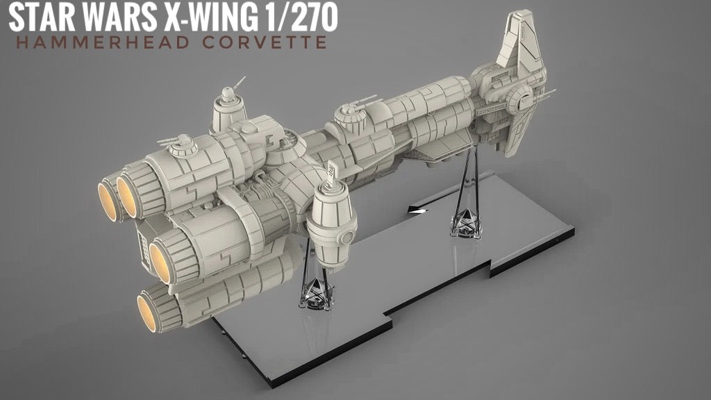 Star Wars X-wing 1/270 Hammerhead Corvette Raw or PAINTED Resin 14k 3D