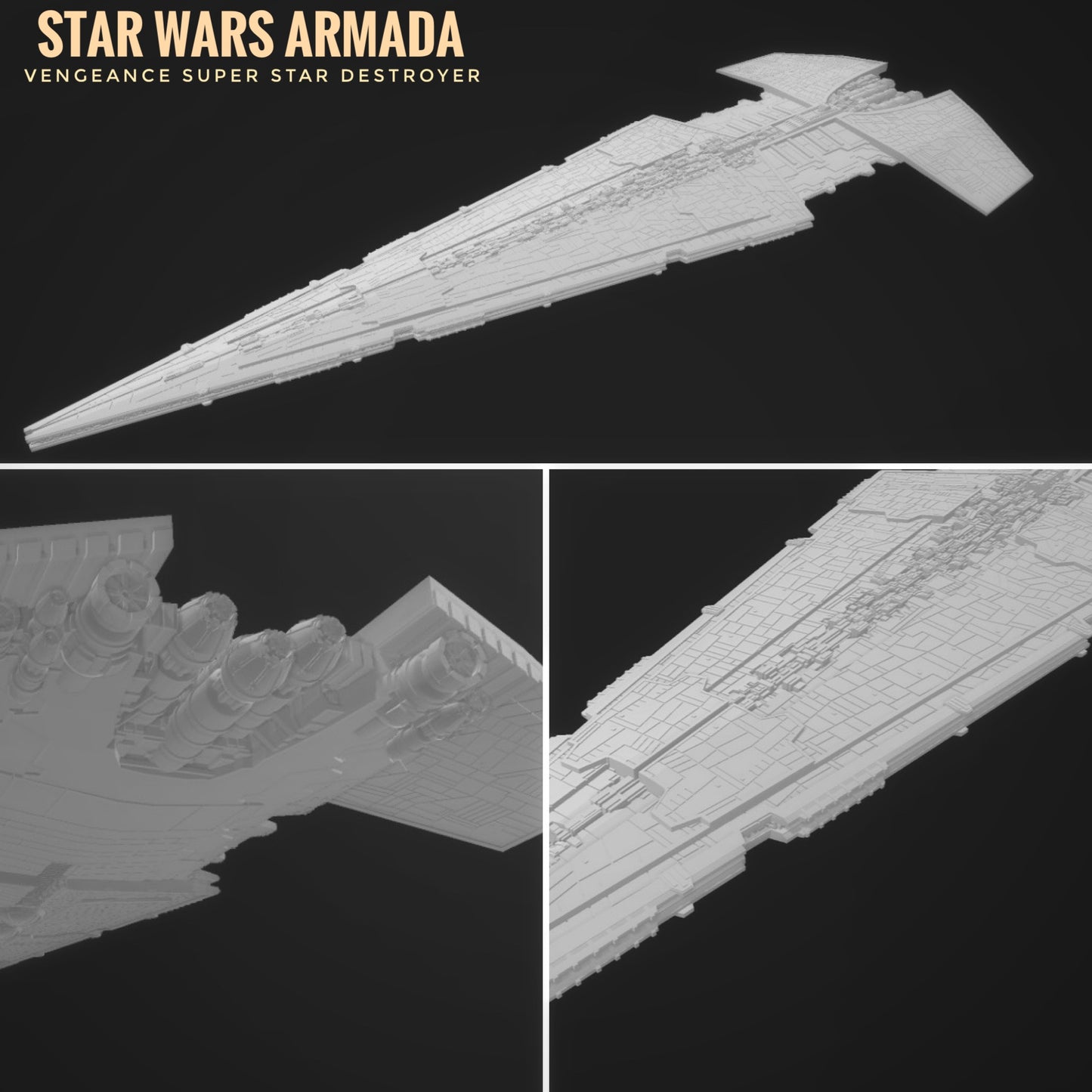 Star Wars Armada Vengeance Super Star Destroyer 24” 14k 3D printed