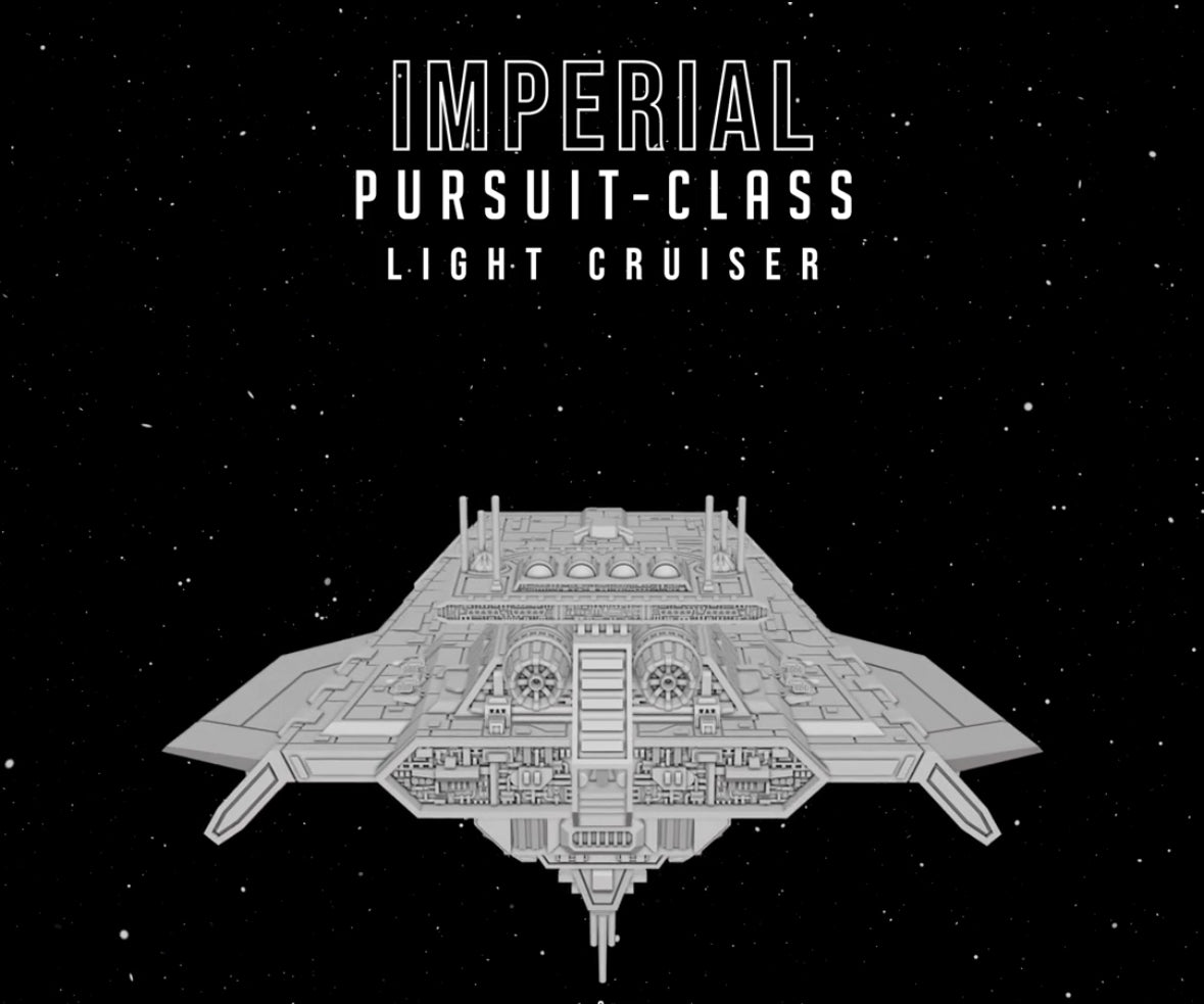 Star Wars Armada Imperial Pursuit Light Cruiser Raw/Unpainted -or- Hand Painted Model 3D 14k Resin