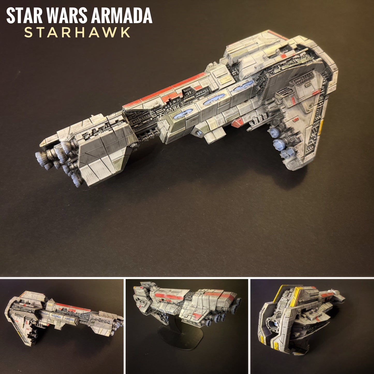Star Wars Armada New Republic StarHawk-class Battleship Raw/Unpainted -or- Hand Painted Model 3D 14k Resin