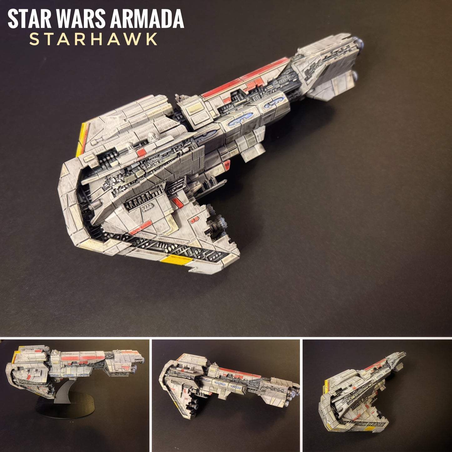 Star Wars Armada New Republic StarHawk-class Battleship Raw/Unpainted -or- Hand Painted Model 3D 14k Resin