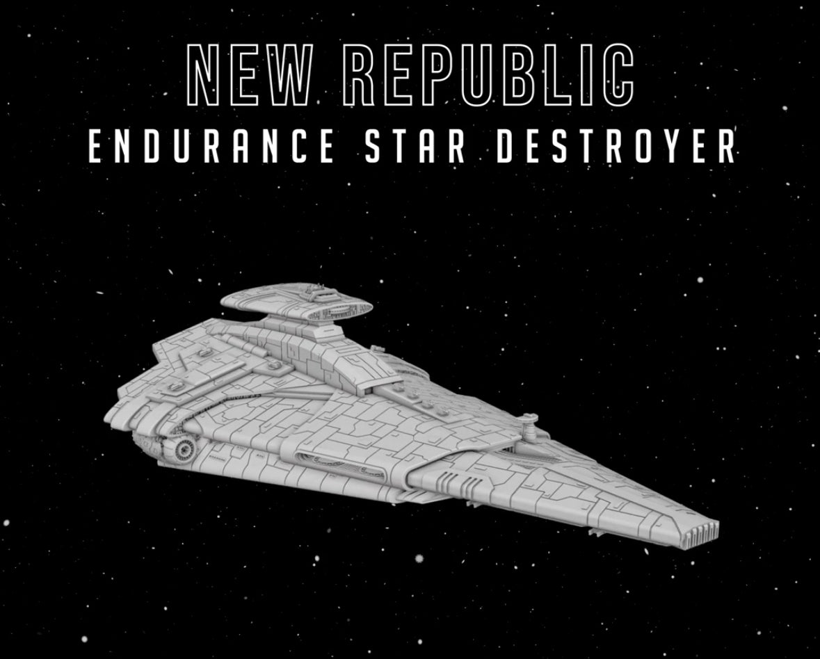 Star Wars Armada New Republic Endurance-Class Carrier Nebula Star Destroyer 7” Raw/Unpainted -or- Hand Painted Model 3D 14k Resin