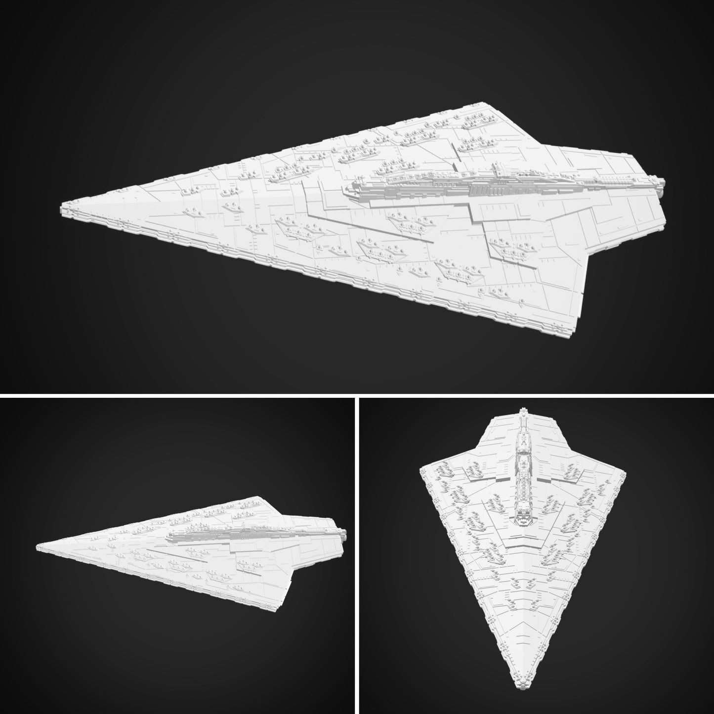 Star Wars Armada Imperial Asserter-class Super Star Destroyer Raw/Unpainted -or- Hand Painted Model 3D 14k Resin