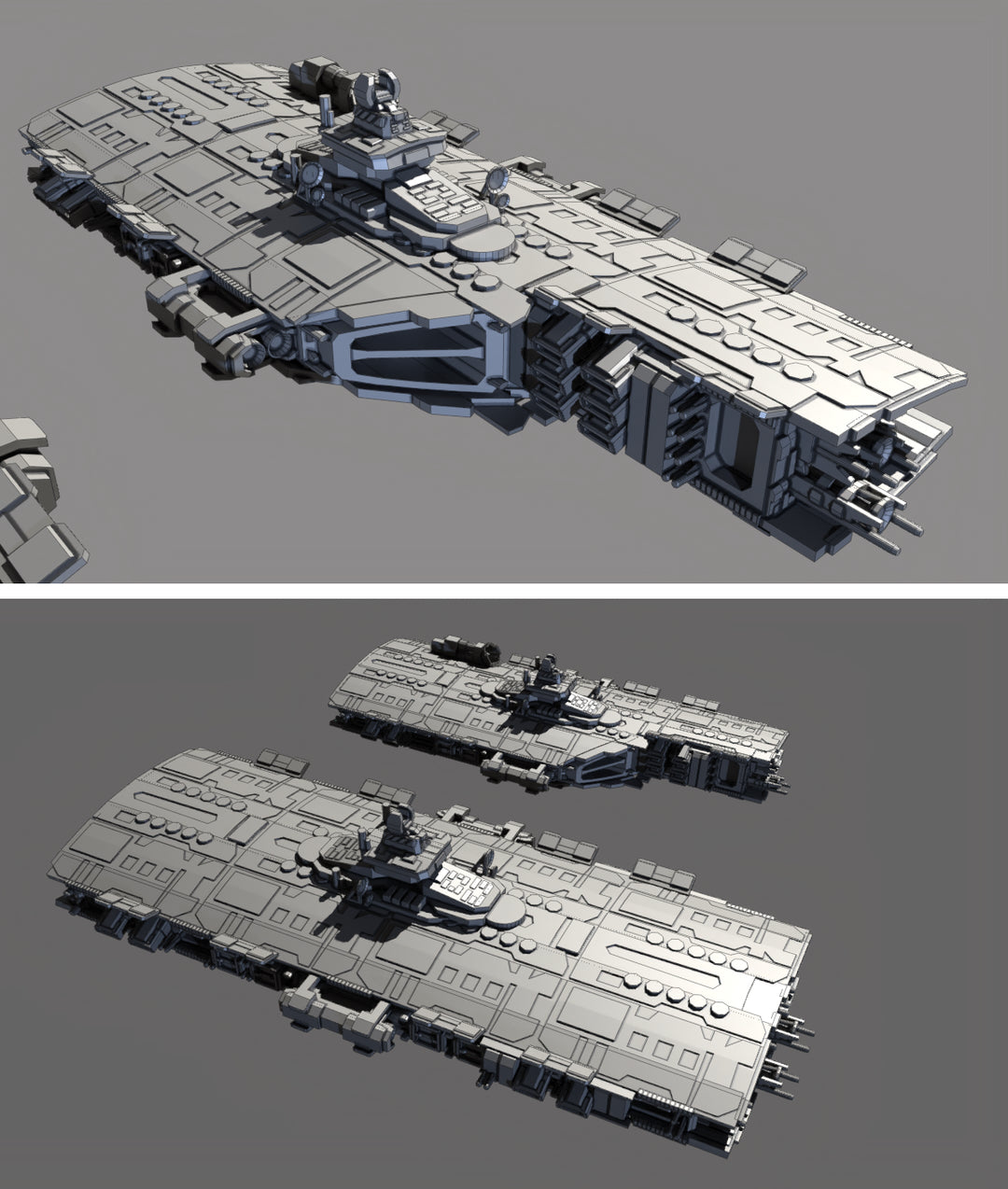 Fifth Element Movie Earth Federation Frigate HIGH detail 3D print Dark Edge Games